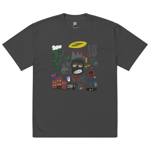 Oversized faded "Always Real Thinking" t-shirt