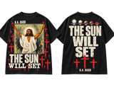 The sun will set ( Unisex Oversized Washed Crew Neck T-shirt